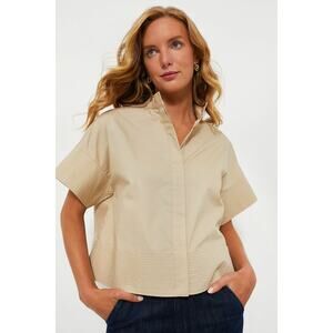 TUCKERNUCK Tan Trapunto Stitch Sofia Shirt Size XXL NWT Retail $118 Tuckernuck